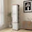 360° Rotating Storage Cabinet with Full-Length Mirror, Antique White