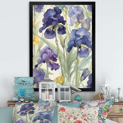 Impression mauve et verte d'Iris I sur toile