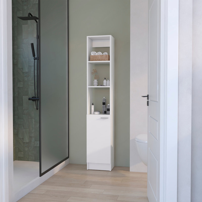 Armoire à linge Marion, salle de bain, blanc, Blanc
