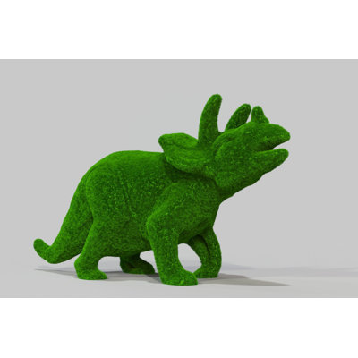 Topiaire extérieur de dinosaures tricératops - chiffres verts