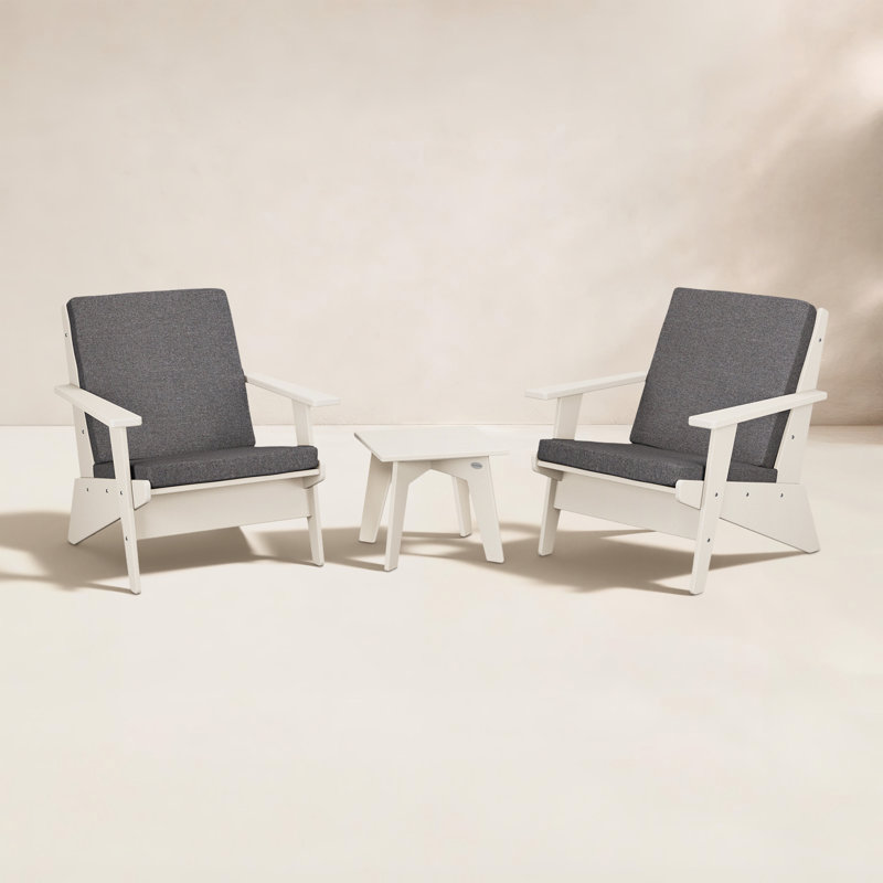 Riviera Modern Lounge 3-Piece Set, Ash Charcoal, Sand