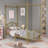 Metal Canopy Bed With Butterfly Pattern Design For Headboard And Footboard-1126087327