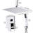 Contemporary Bathroom Faucet System - Wall Mounted Rain Shower Head And Valve With Rainfall Trim-121616003