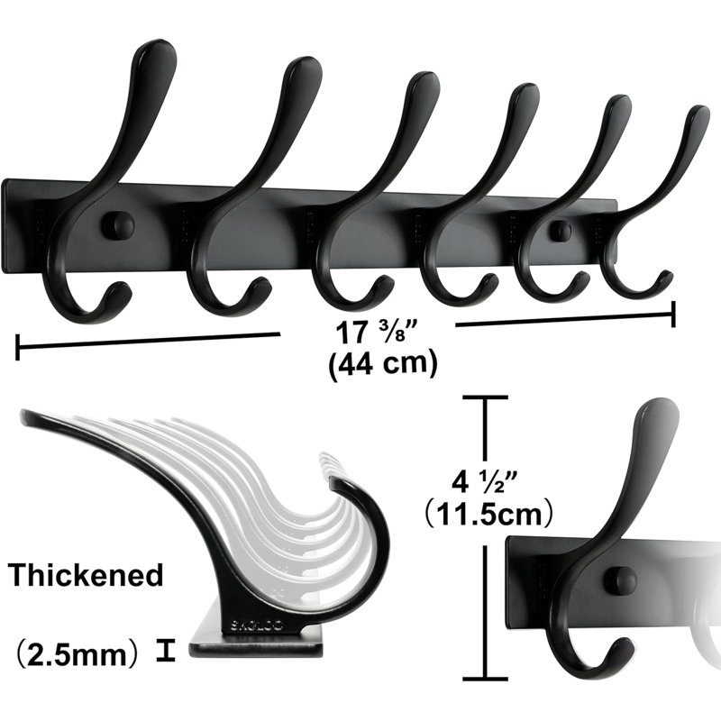 Steel Wall Hook, Black