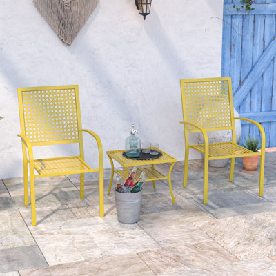 3-Piece Outdoor Bistro Set, Patio Conversation Sets for Porch, Deck, Backyard by Latitude Run