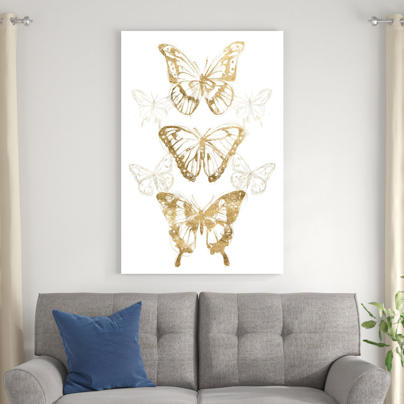 Gold Butterfly Contours II, H 18 po x l 12 po x P 1,25 po