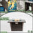 Durable Fire Pit Table with Ceramic Tile Top, Glass Wind Guard, and Rain Cover for Outdoor Gatherings
