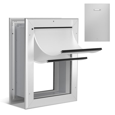 Lockable Aluminum Anti-rust Telescoping Pet Door For Small To Large Dogs