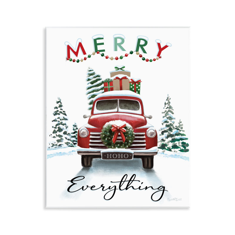 Art mural sur toile «Merry Everything Gift Car» par House Fenway