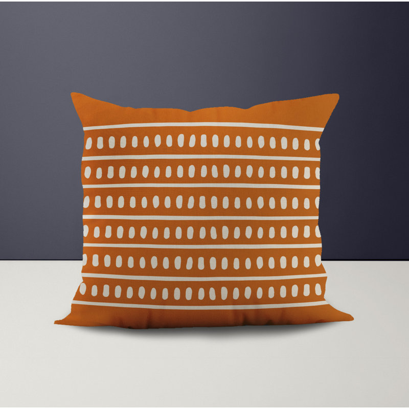 Jeté carré en polyester intérieur / extérieur, L 17 po x H 17 po, Orange