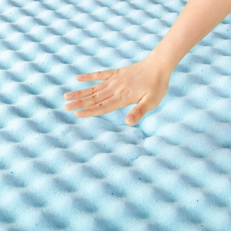 Surmatelas en mousse à mémoire de forme Nieves, Gel bleu, Simple, 2"