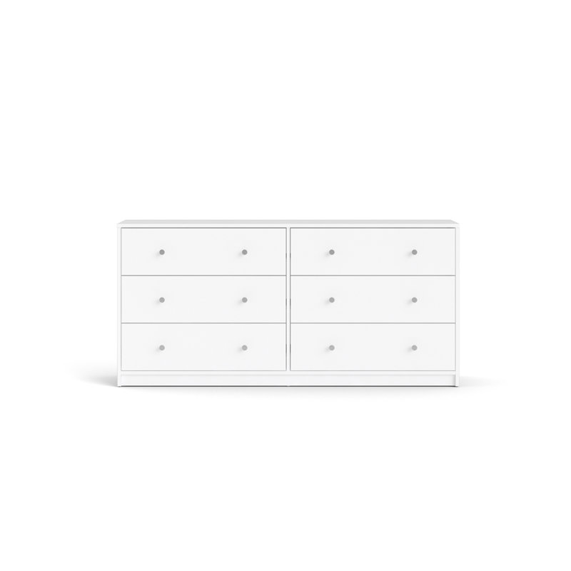 Clanton 6 Drawer 56.34" W Double Dresser, White