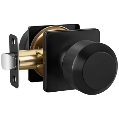 Poignées de porte de placard noir mat, poignées de porte de passage, poignée de porte intérieure noire sans serrure pour placard/couloir (paquet de 1)