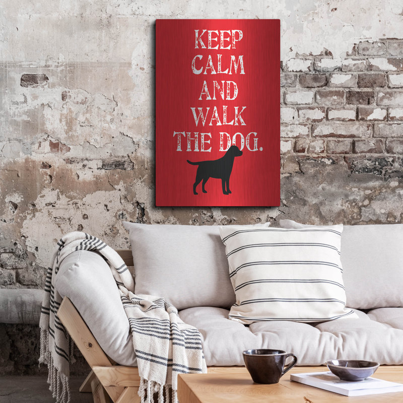Trinx «Keep Calm Labrador» par Ginger Oliphant, art mural en métal, H 36 po x l 24 po