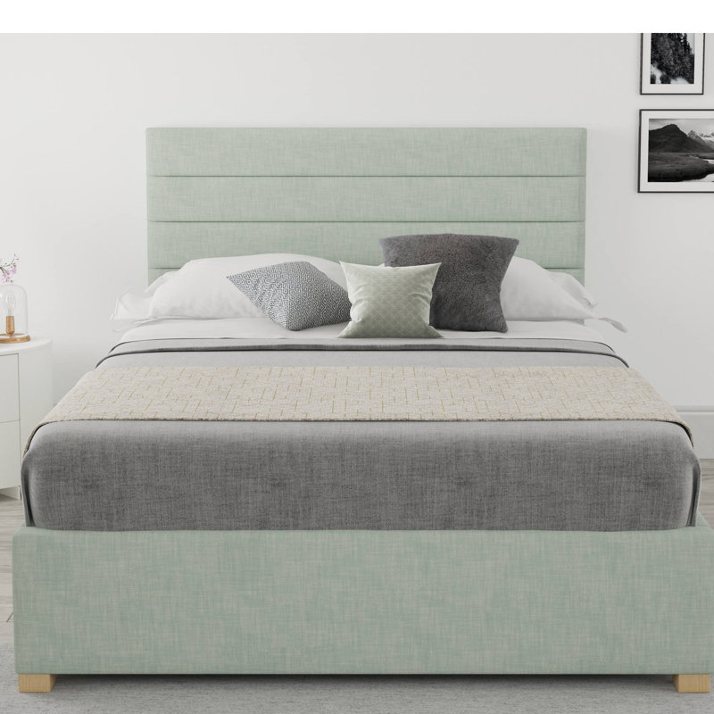 Tyson Upholstered Ottoman Storage Bed, Double (4'6), Nile Green