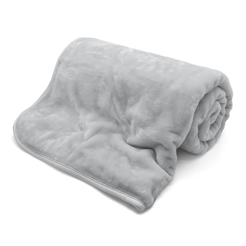 Lyle Plain Weave / Muslin Throw Blanket, 127cm W x 152cm L, Silver