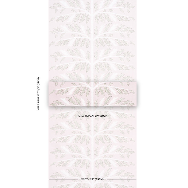 Papier peint Schumacher x Neisha Crosland Thistle, Rose