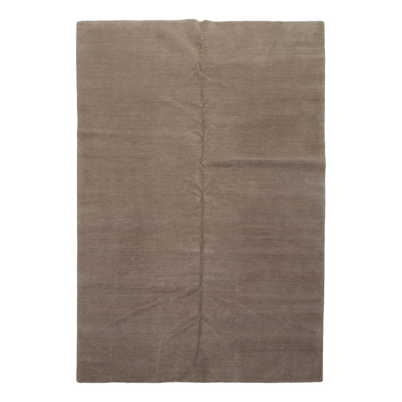 Tapis gris noué à la main de conception unique 6 pi x 8 pi 10 po