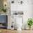 Over-The-Toilet Bathroom Storage Cabinet With Adjustable Shelf Double Doors And Open Shelves For Flexible Organization