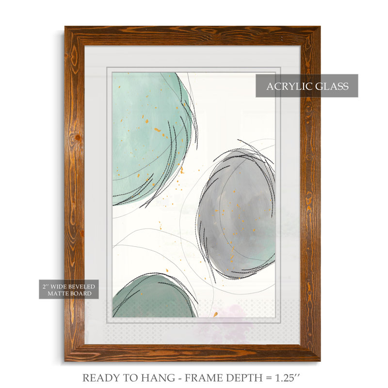 « orbited orbites i », reproduction d’art sur image, Papier avec cadre brun, H 38 po x l 28 po x P 1,25 po, Blanc