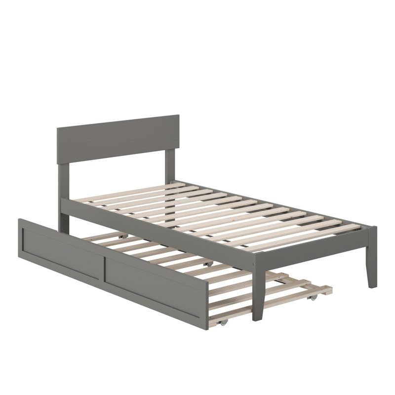 Farrah Kids Twin Platform with Trundle, Gray, Twin