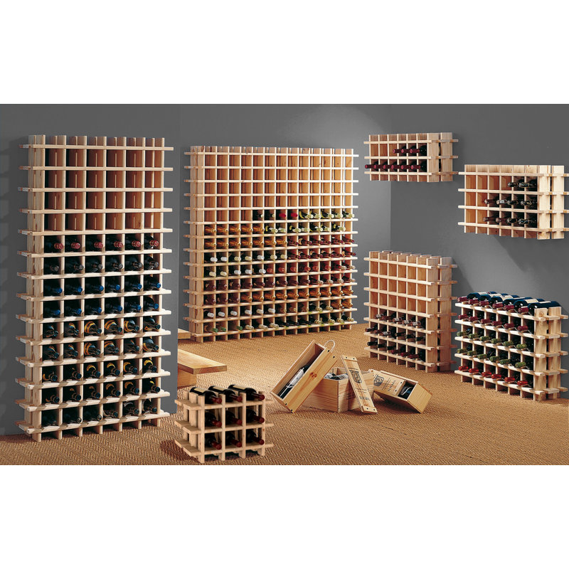 Barnet Solid Wood Floor Wine Bottle Rack in Natural