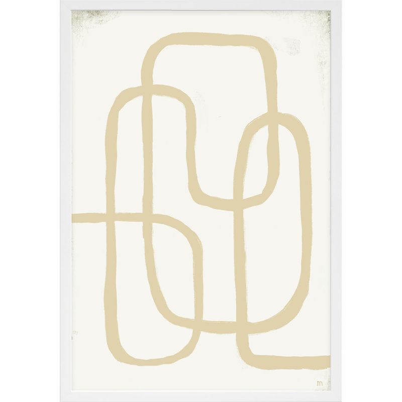 Line Works In White 2 Painting by StudioM, 20" H x 14" W x 1.25" D, White Framed Paper