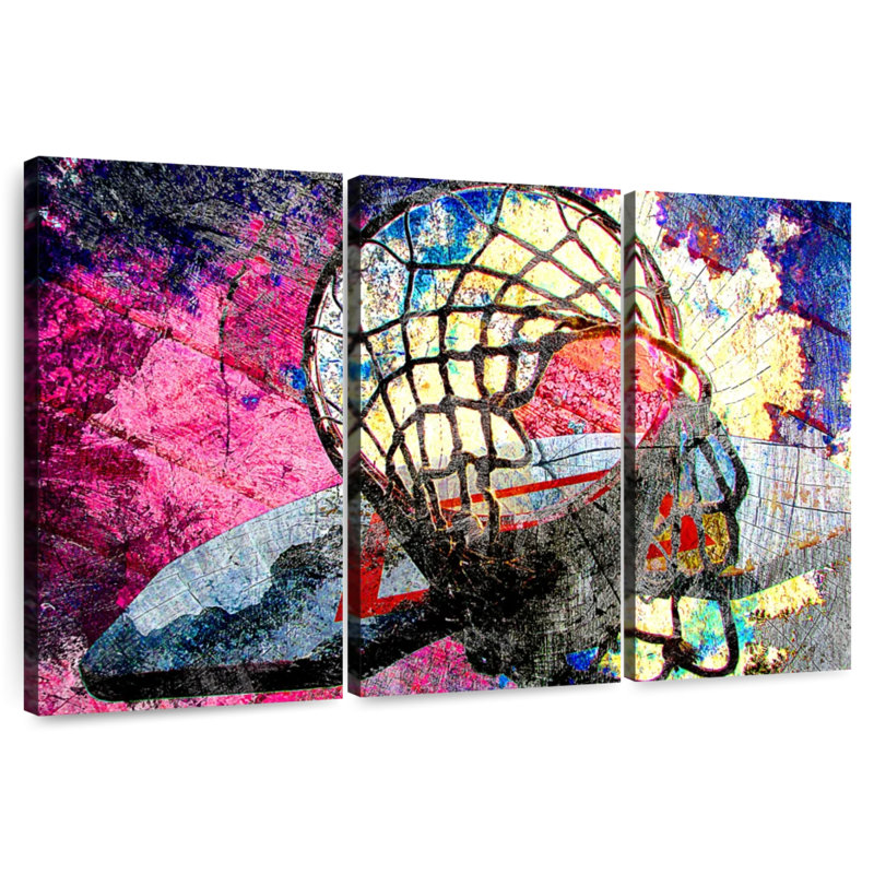 Sireci Purple Grunge Basketball, 24" H x 38" W