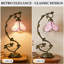 Lampe de table en forme de fleur rose 20 po, base E26 (ampoule incluse), interrupteur marche / arrêt pour le bureau personnel