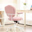 Fauteuil de coiffeuse rose avec matériau moelleux et molleton d'ours, hauteur de bureau réglable