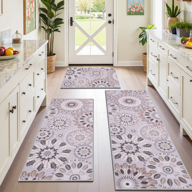 Tapis de cuisine Mcnish, Mauve / Brun foncé