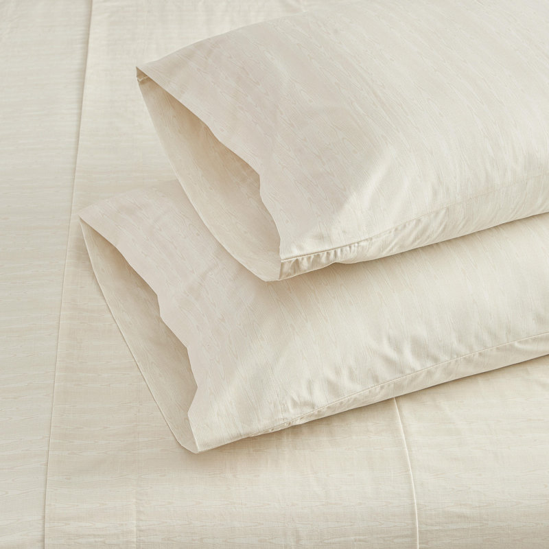 Ensemble de draps en coton Martha Stewart, Beige clair, Lit simple