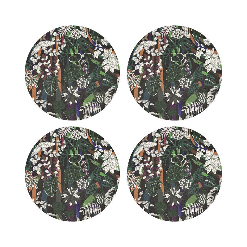 Sabi Jungle Pebble 16" Vinyl Placemat, Chocolate