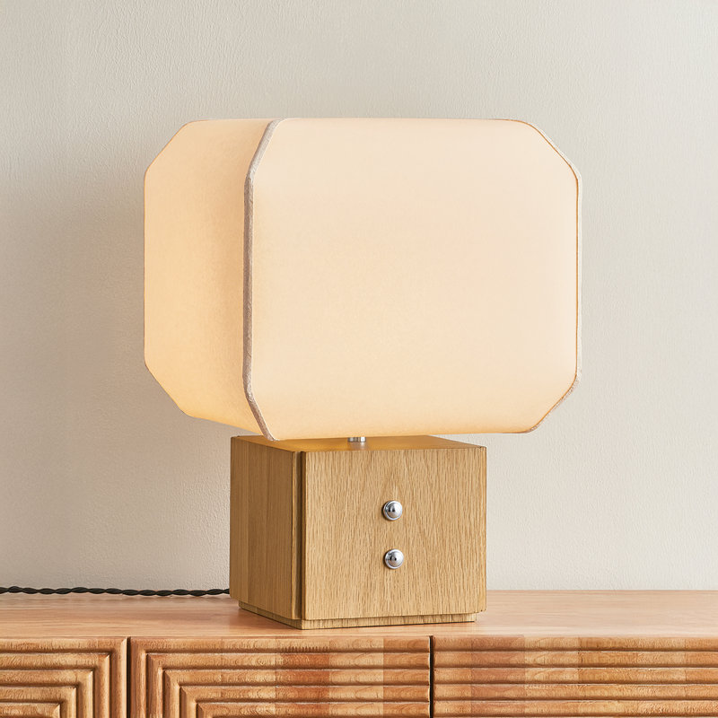 Lampe de table en papier fait main 1 lumière Brice 19,5 "par Augusta Hoffman pour Hudson Valley Lighting