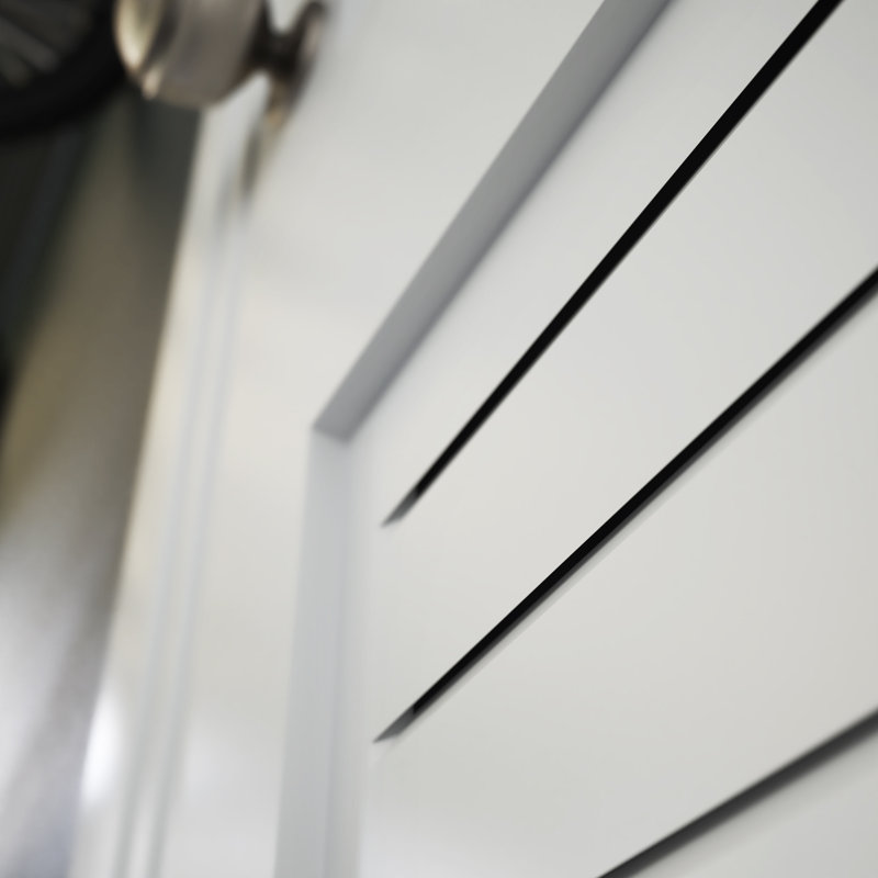 Porte à dalle en bois apprêté à 2 panneaux 80 po, 28 po x 80 po