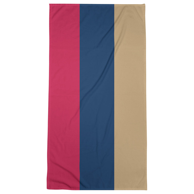 Bath Towel, Microfiber, Scarlet Red/Navy Blue/Minnesota Kasota Gold