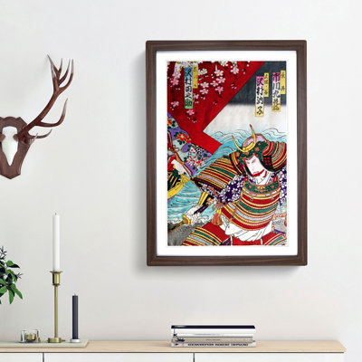 Warrior in Full Dress by Toyohara Kunichika - Framed Print