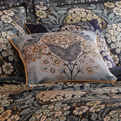 Evelina Floral Navy Square Cushion Cover