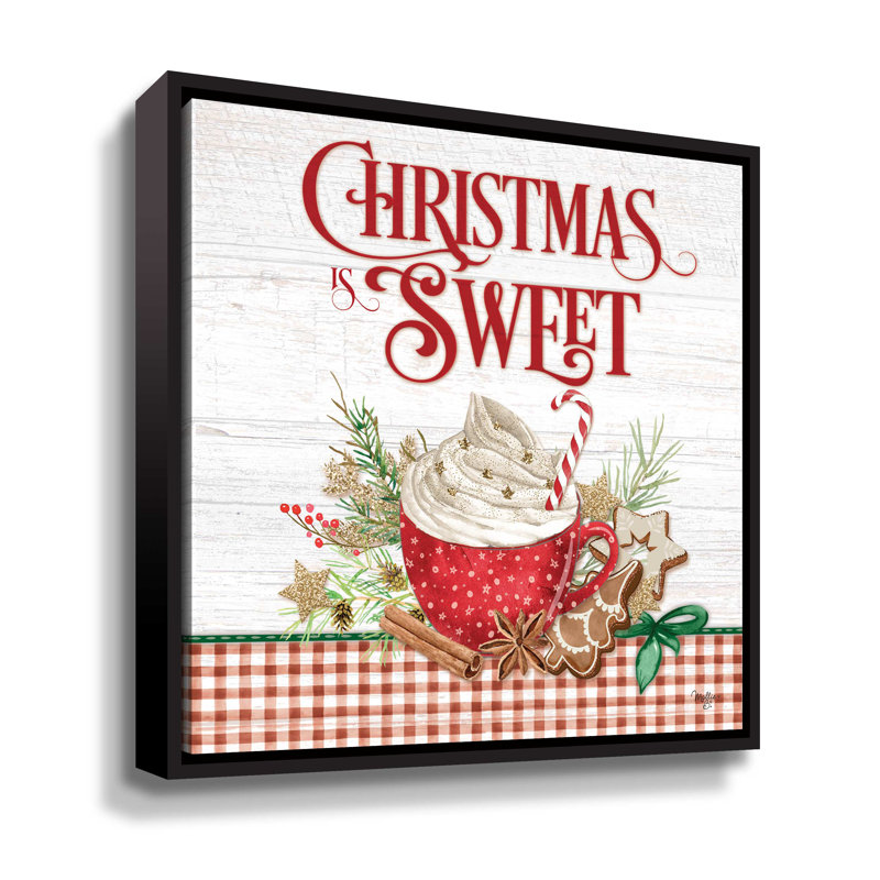 Christmas is Sweet - Impression sur toile, Cadre noir, H 10 po x l 10 po x P 2 po