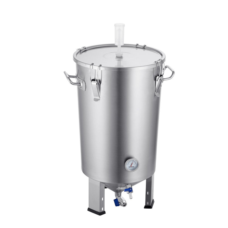 Seau de fermenteur 8 gallons en acier inoxydable 304 avec couvercle, robinet et thermomètre