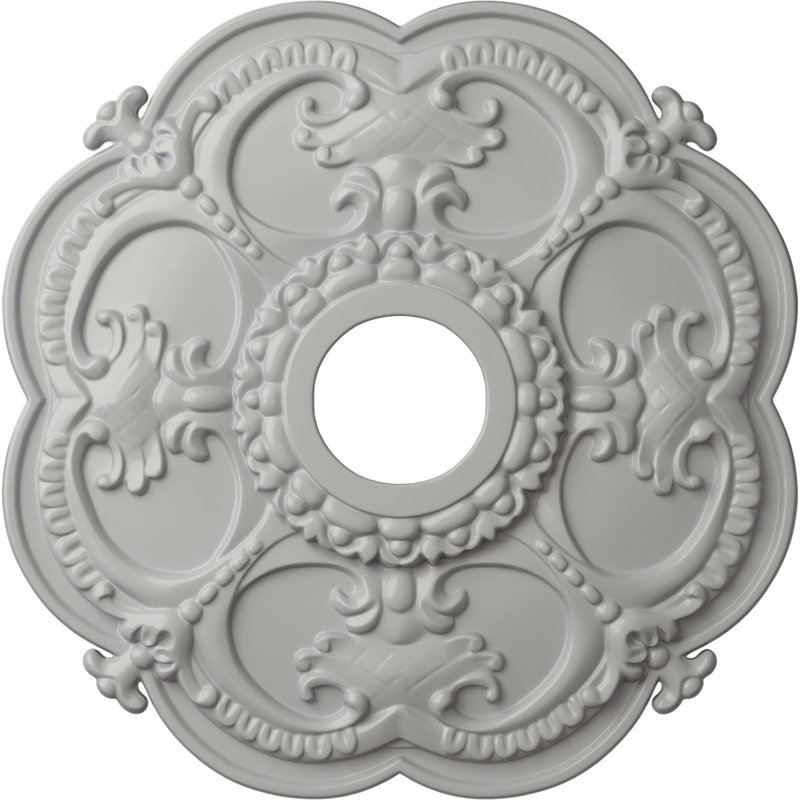 Médaillon de plafond Endurathane Rotherham, DO 18 po x P 3 1/2 po x P 1 1/2 po (convient aux auvents jusqu'à 3 1/2 po), fini givré peint à la main