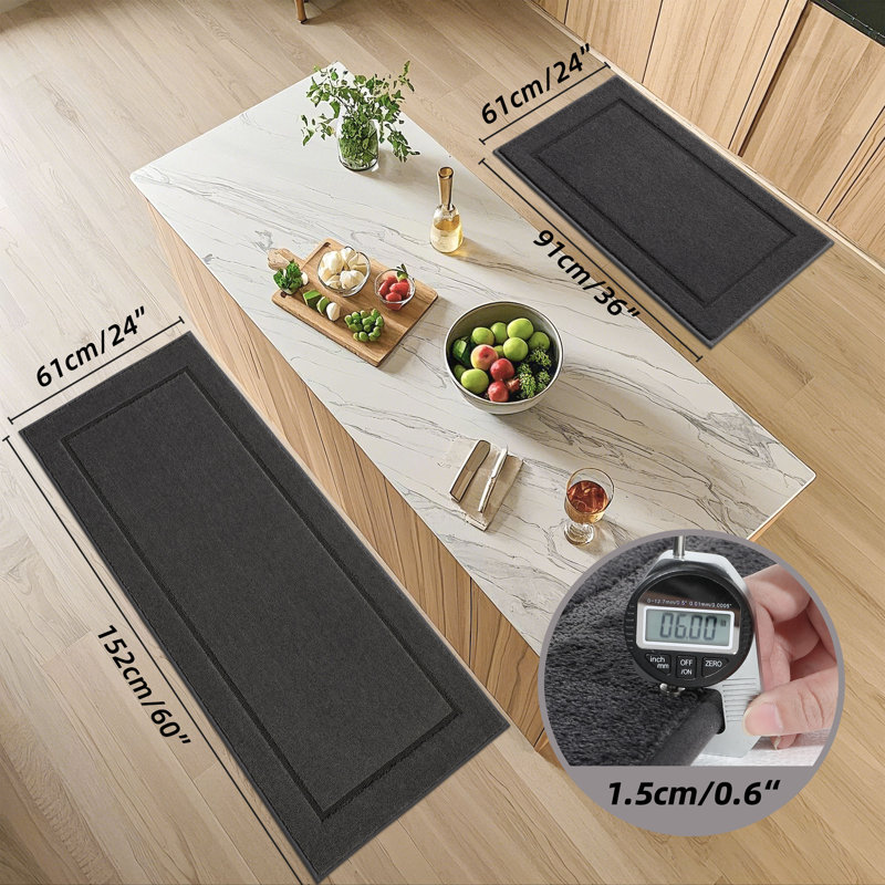 Tapis de cuisine antidérapants, tapis absorbant auto-adhésif pour salle de bain dans la cuisine, lavable à la machine