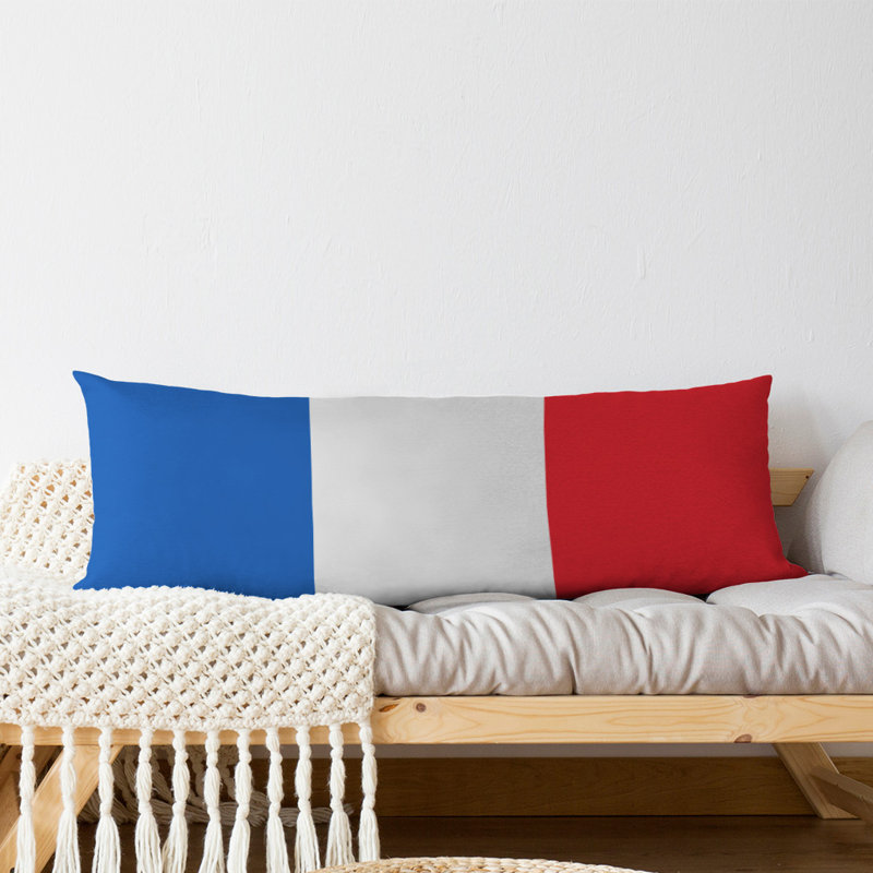 Polyester Medium Pillow, Blue/Red, Aaru 