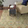 Tapis vert en laine crocheté à la main à motif floral Helena