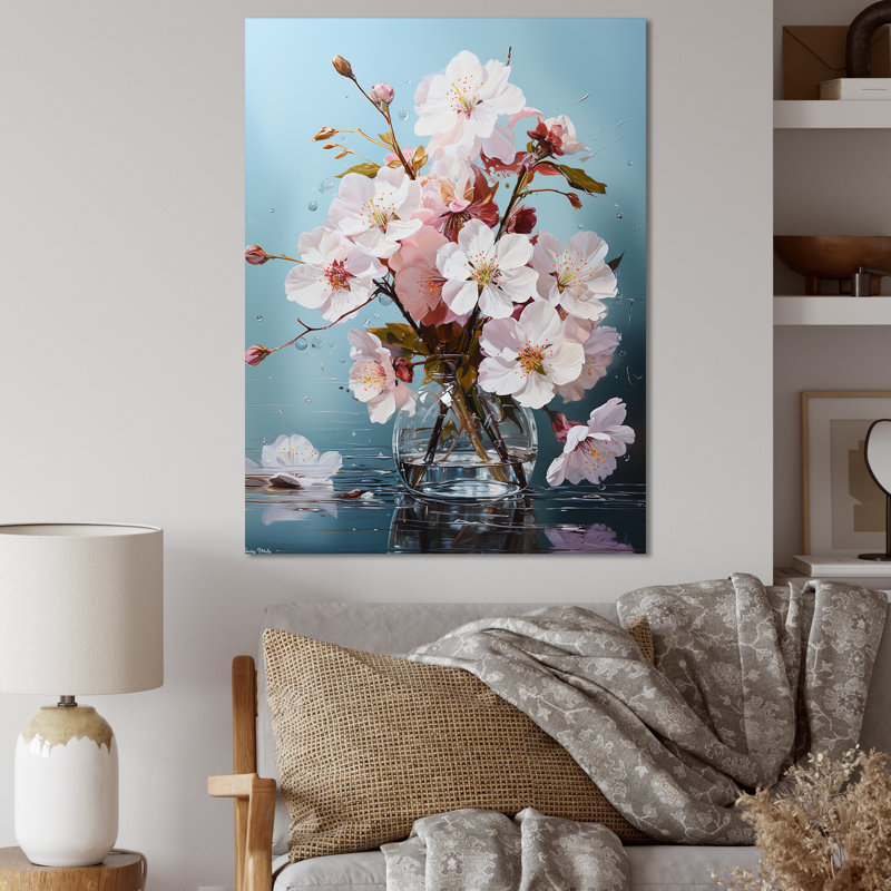 Fleur de pommier IV sur toile, Toile tendue, H 40 po x l 30 po x P 1,5 po