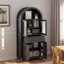 Garde-manger arqué 71 po avec porte vitrée, garde-manger avec tablettes réglables et porte de grange FarmhouseTall-1382110643