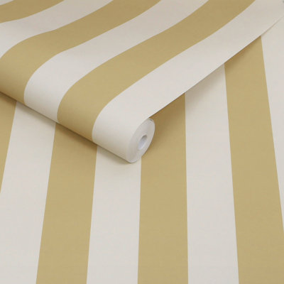 Martha Stewart Classic Stripe Antique Gold Wallpaper