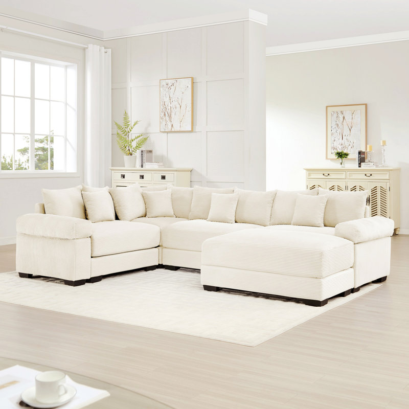 Canapé modulaire rembourré modulaire pour la chambre à coucher du salon, Beige