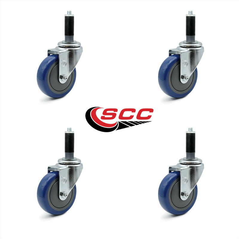 Polyurethane Expanding Caster, Blue