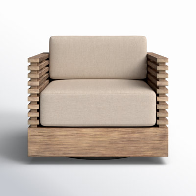 Fritz Swivel Eucalyptus Outdoor Lounge Chair